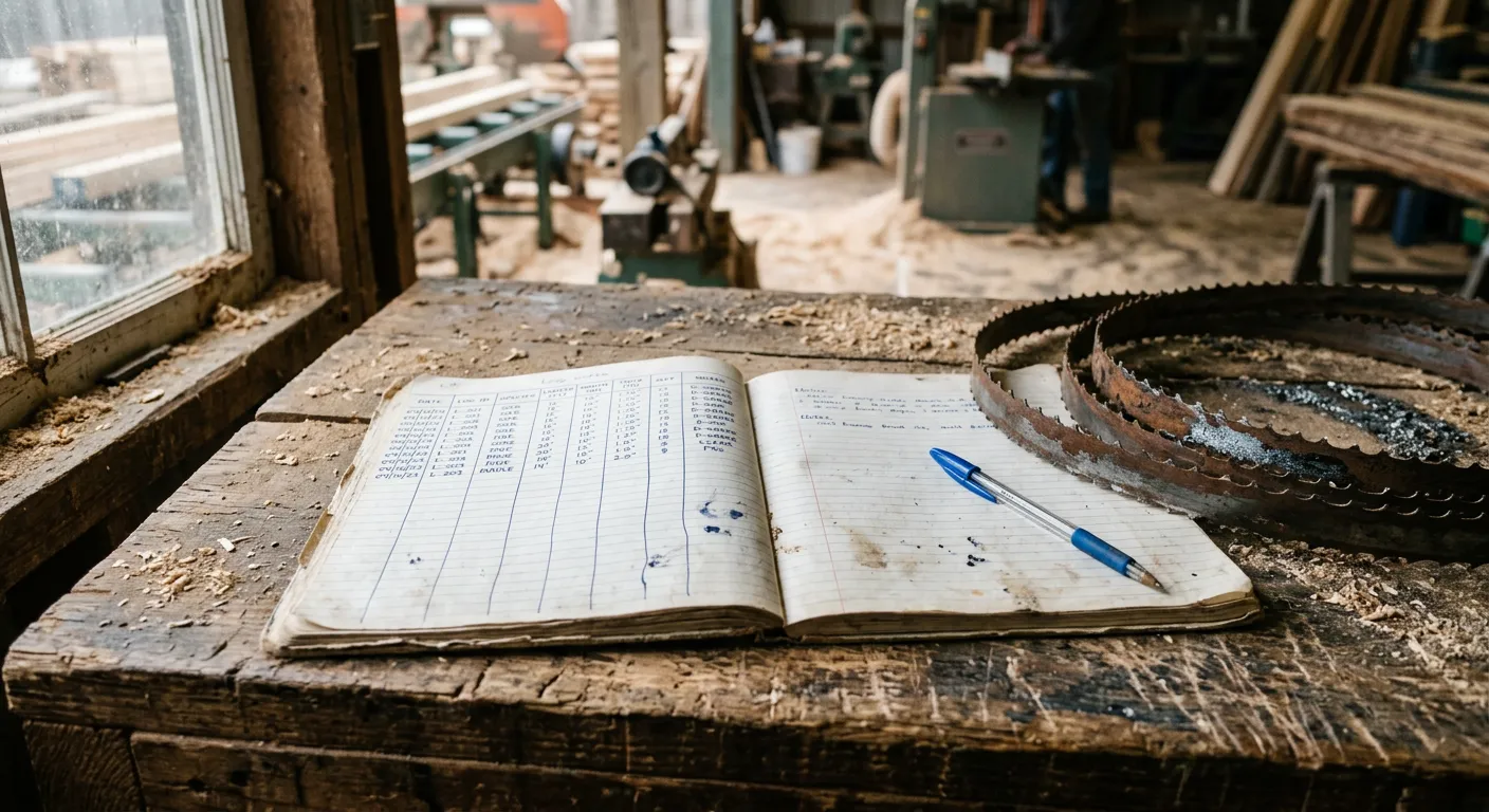 Журнал учёта замены пил на ленточной пилораме