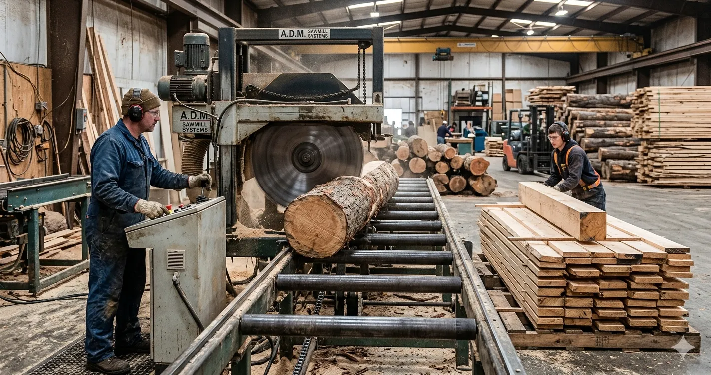 График точки безубыточности лесопильного производства — пересечение выручки и затрат